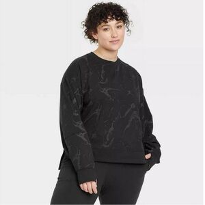 All in Motion Women's French Terry Crewneck Sweatshirt Black Size M